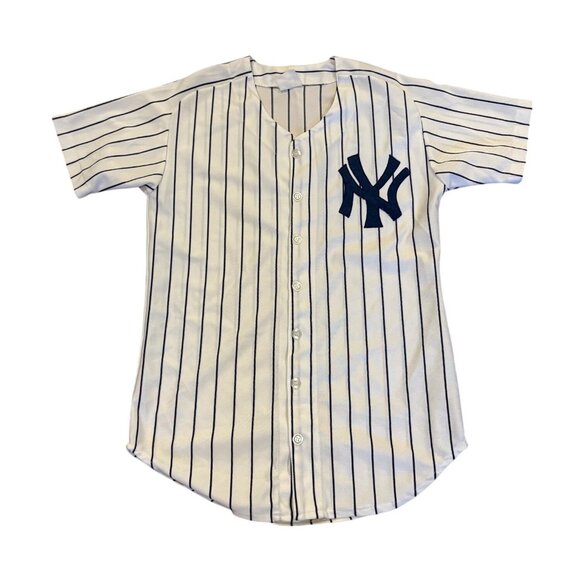 Vintage 80's New York Yankees Stitched Home White MLB Jersey Men's Small - Picture 1 of 6